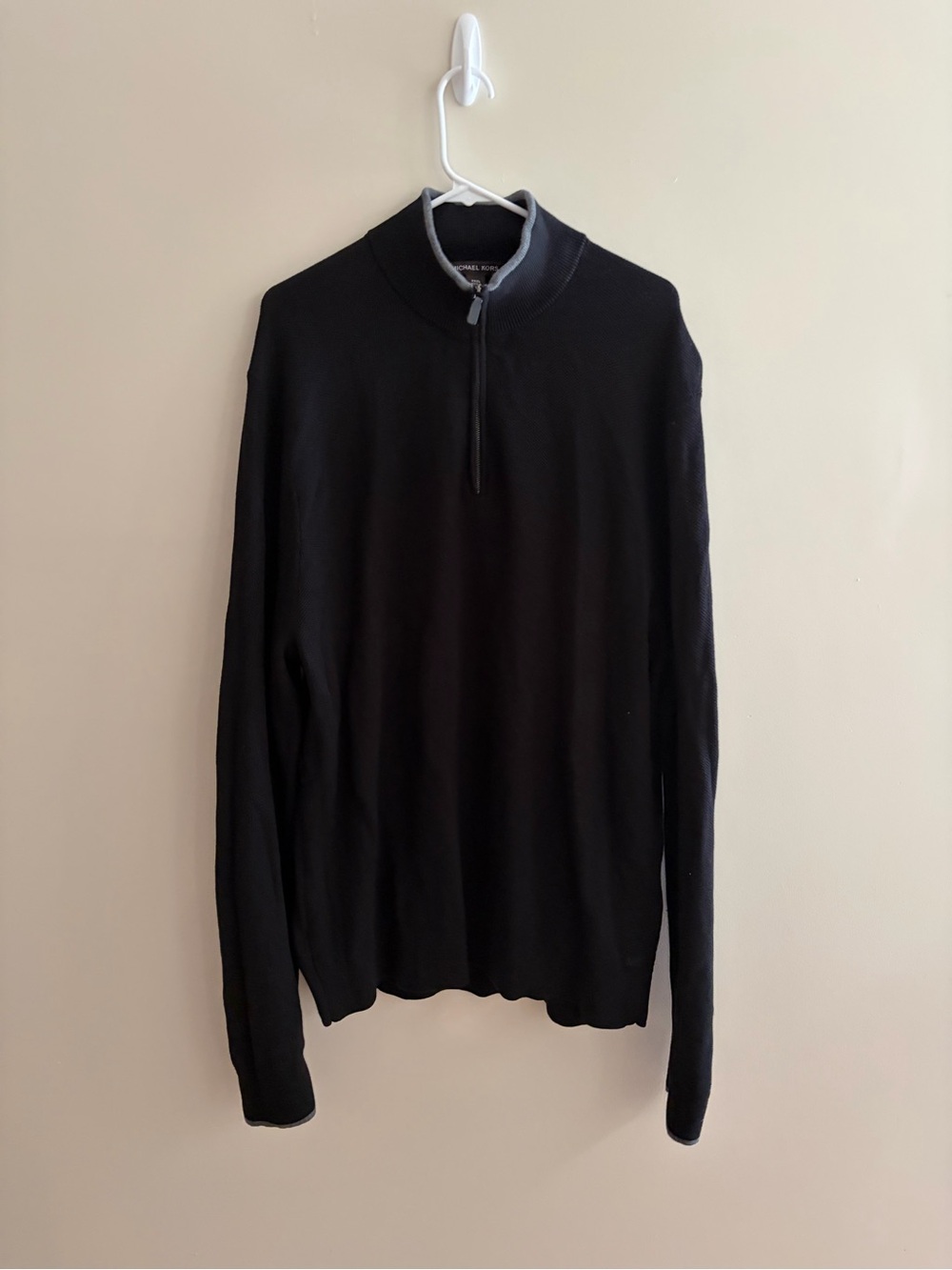 Michael Kors Black Quarter-Zip Men's Sweater